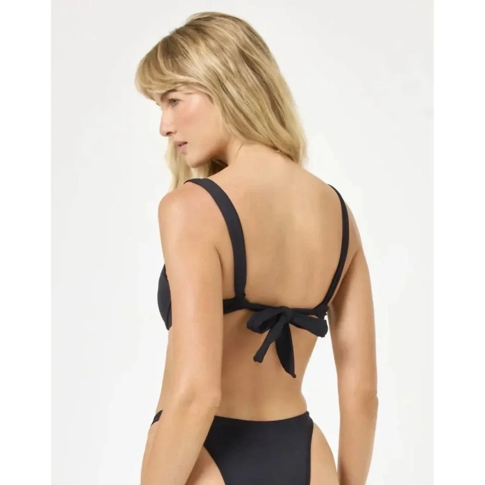 L*Space Coast To Coast Bikini Top, Black, Small, NWT